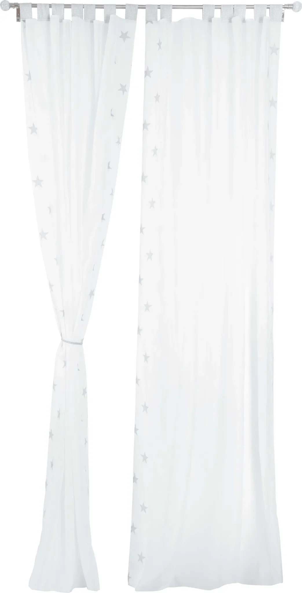 roba Vorhang Set 'Little Stars' – 2tlg, grau/weiß, Baby- & Kinderzimmer