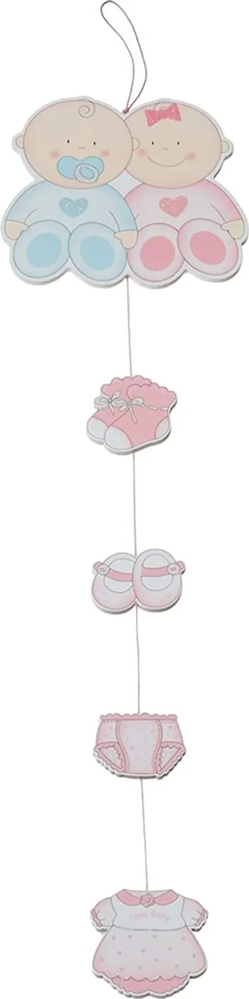 Bieco Dekoanhänger Mädchen – Holz, Rosa, ca. 60 cm