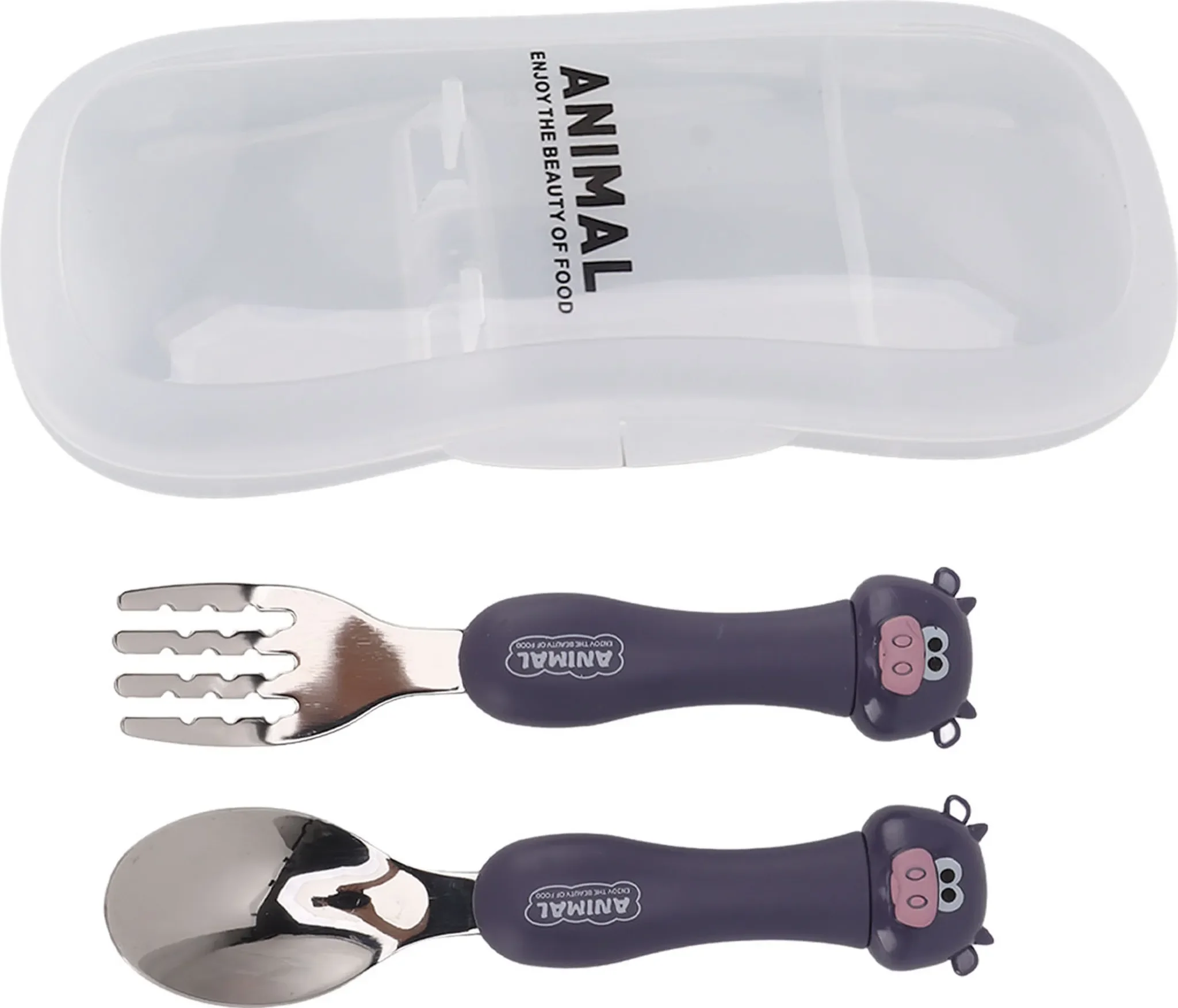 Kinderbesteck Set – Gabel & Löffel mit Kalb-Cartoon